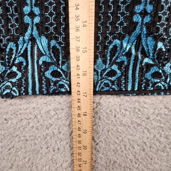 Venus Lace Off Shoulder Top‎ Women S Blue Black Y2K Witchy Whimsygoth Peasant - Picture 10 of 12